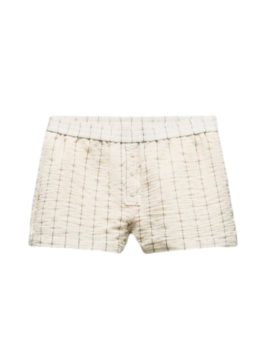 🥥🌚 Zara Cream Striped Elastic Waist Shorts 🌚🥥